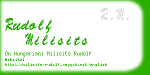 rudolf milisits business card